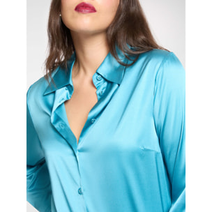 Elena Mirò - Camicia in seta stretch - Azzurro
