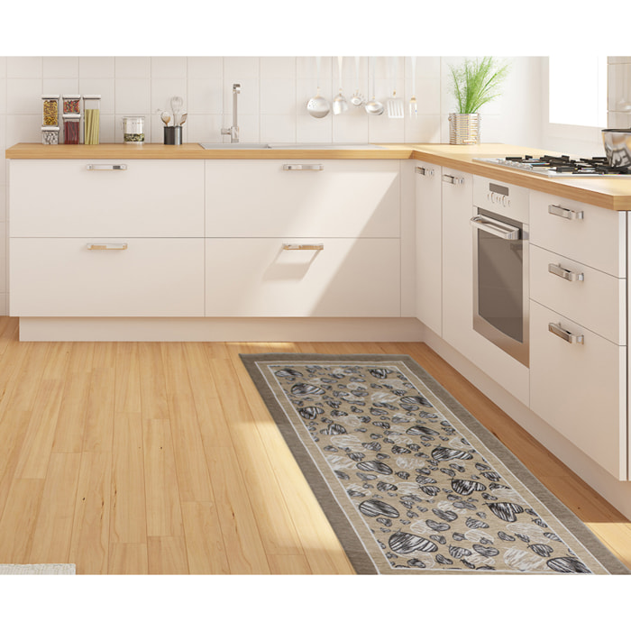 TAPPETO DA CUCINA DIS.MELODY COL.CAMOSCIO 57X240 CM CON ANTISCIVOLO