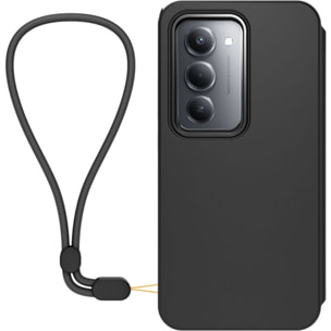 Etui avec cordon MADE FOR XIAOMI Redmi 15 5G folio Noir + dragonne