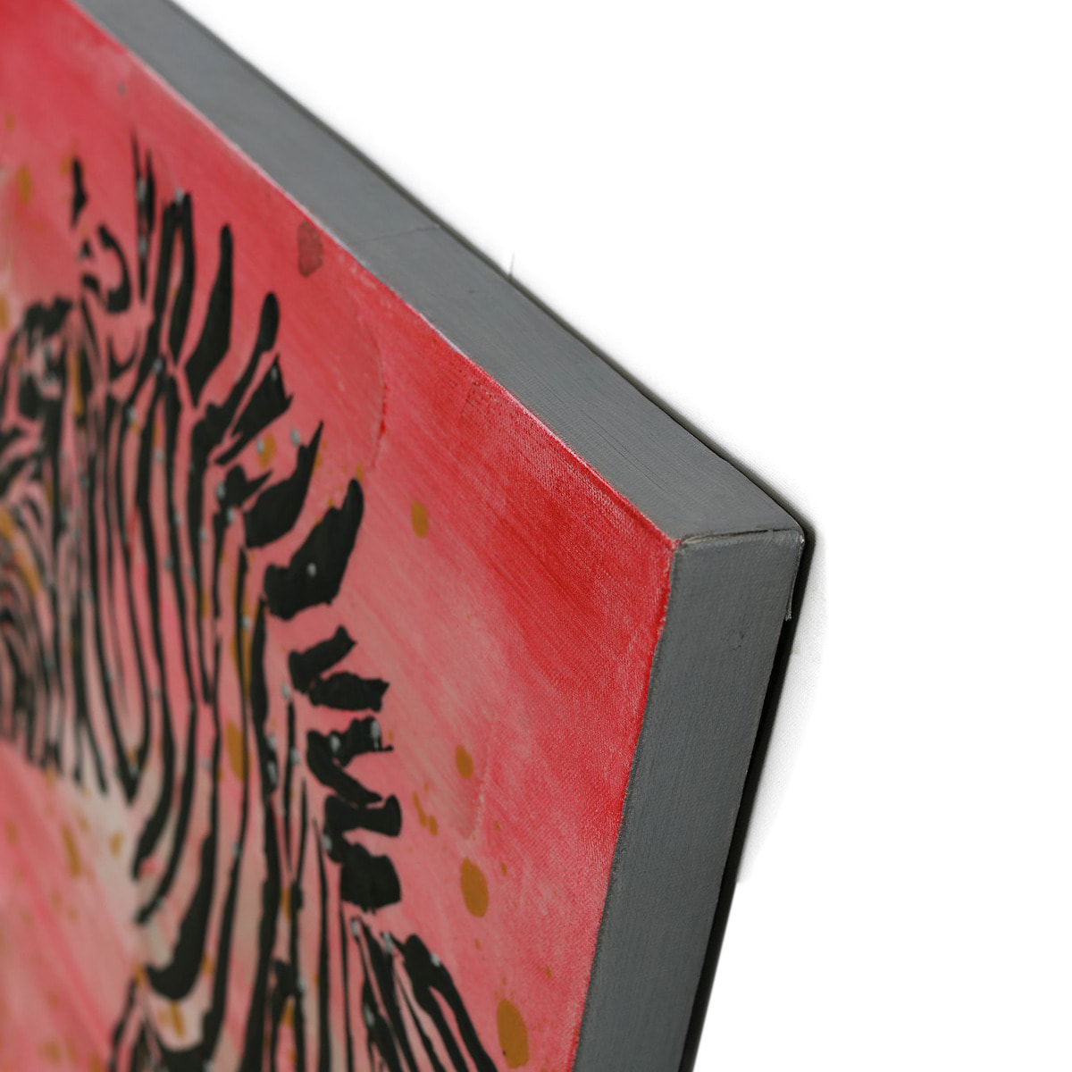 Quadro dipinto ad acrilico su tela Zebra pop art 70x70 cm — fatto a mano