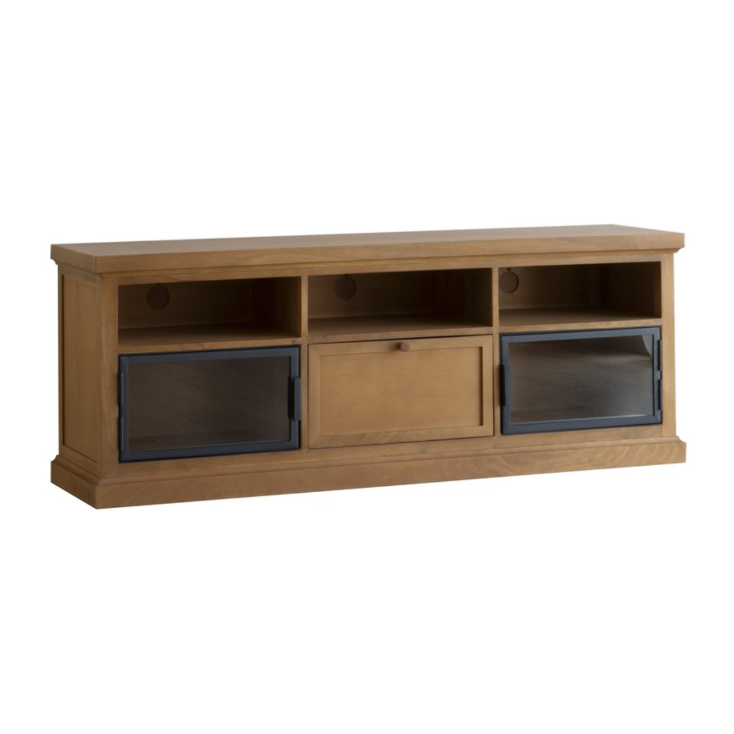 Meuble tv Parma -bois massif de manguier et métal-couleur provence naturelle 157 x 59 x 40 cm