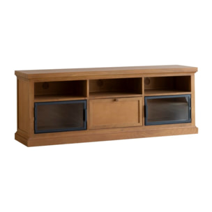 Meuble tv Parma -bois massif de manguier et métal-couleur provence naturelle 157 x 59 x 40 cm