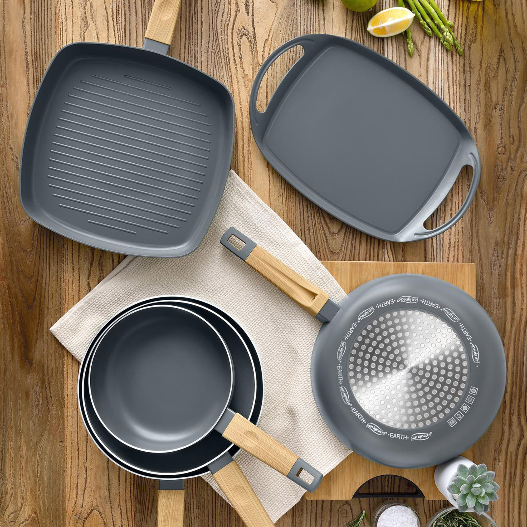 Sartén de Aluminio Prensado Inducción SAN IGNACIO Earth Grey