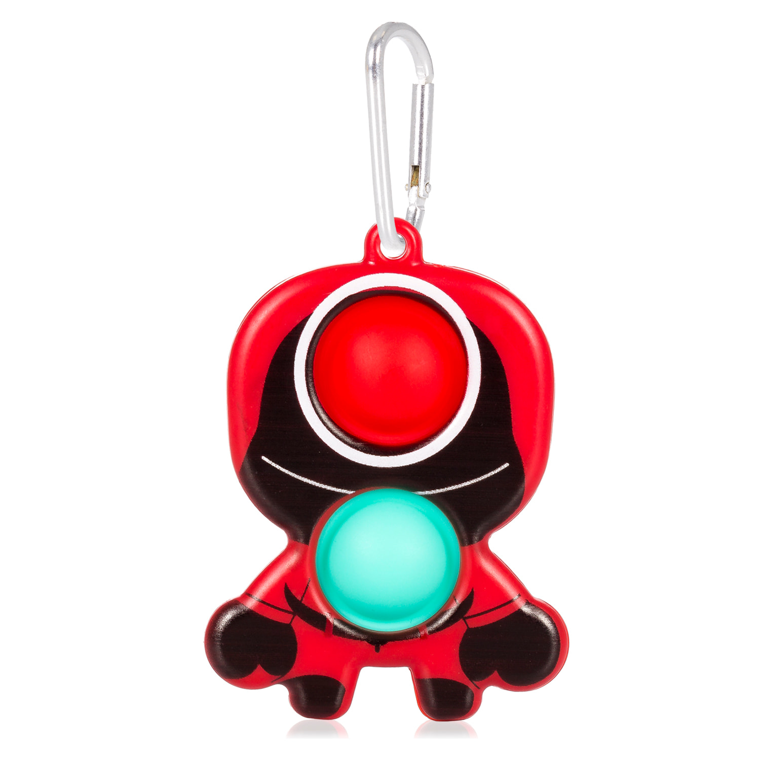 DAM Figura Squid Bubble Pop It vigilante Círculo con mosquetón. 5,5x1,7x9 Cm. Color: Rojo