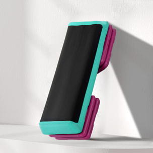 Step de Aeróbic, Step para Fitness Antideslizante, Altura Regulable 3 Niveles de 10/15/20 cm, Carga 150 kg, para Ejercicio en Casa, Gimnasio, 110x40x20 cm, Multicolor