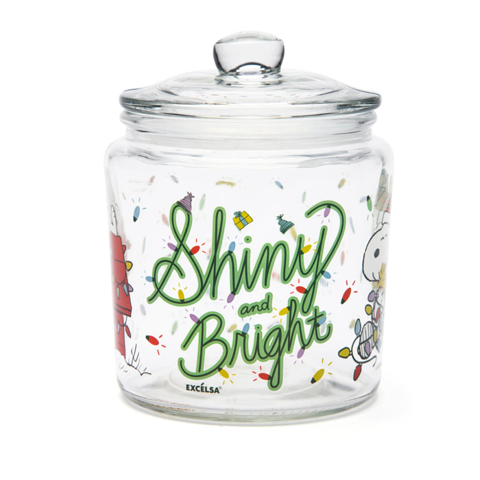 Barattolo con coperchio Excelsa – Peanuts Shiny And Bright, Vetro Trasparente