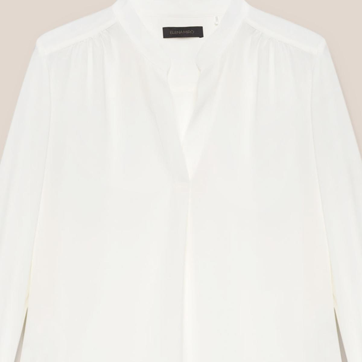 Elena Mirò - Blusa con arricciature - Bianco