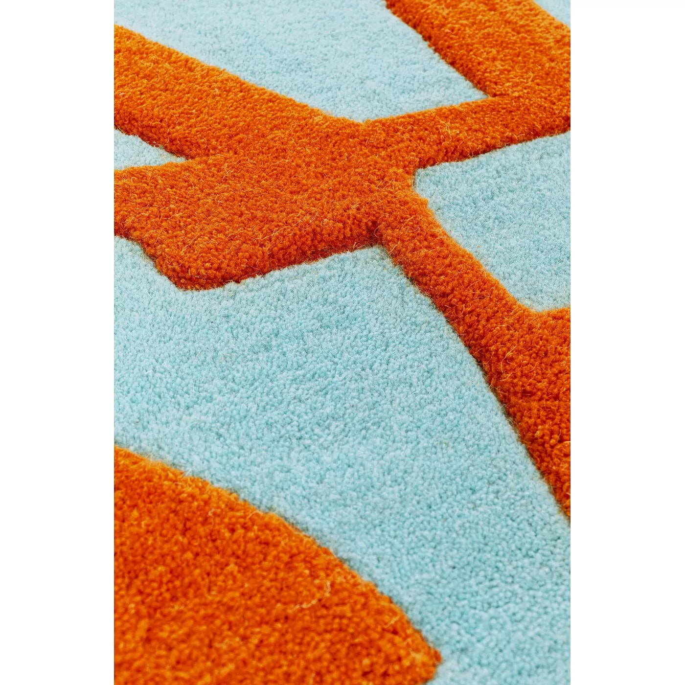 Tapis Labirinto 300x200cm bleu et orange Kare Design