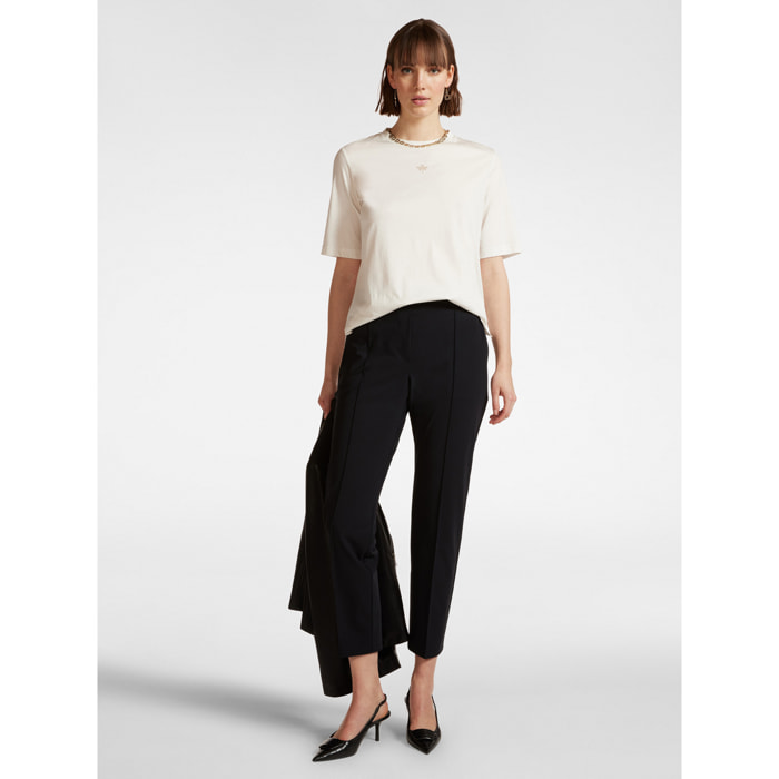 Elena Mirò - Pantaloni pull on gamba dritta - Nero