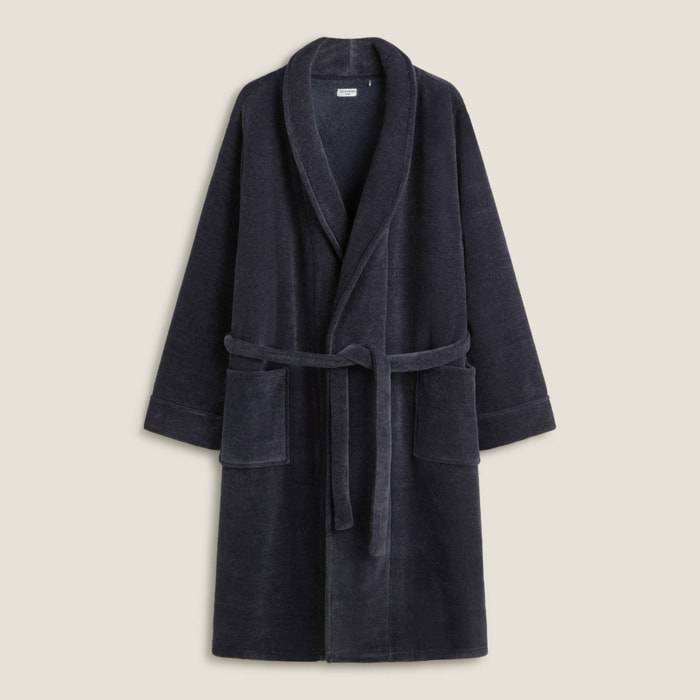 Bata para hombre de chenilla y borreguito Musk color azul oscuro Poliéster