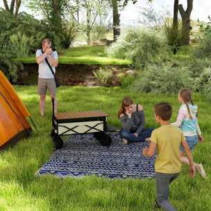 Alfombra de Exterior 182x274 cm Alfombra Reversible con Patrón de Geométrico Impermeable Bolsa de Transporte para Terraza Balcón Patio Camping Playa Azul