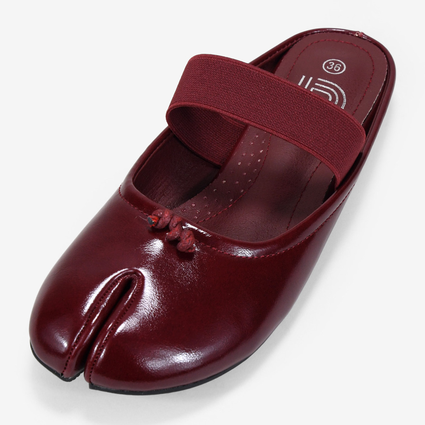 Bailarinas tabi destalonadas burdeos con lacito