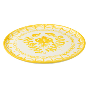 J-Line assiette Granada - céramique - blanc/jaune