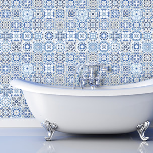 Stickers muraux - Sticker Mural Carrelage adhésif Cuisine Salle de Bain - 30 STICKERS CARREAUX DE CIMENT AZULEJOS PIANIO