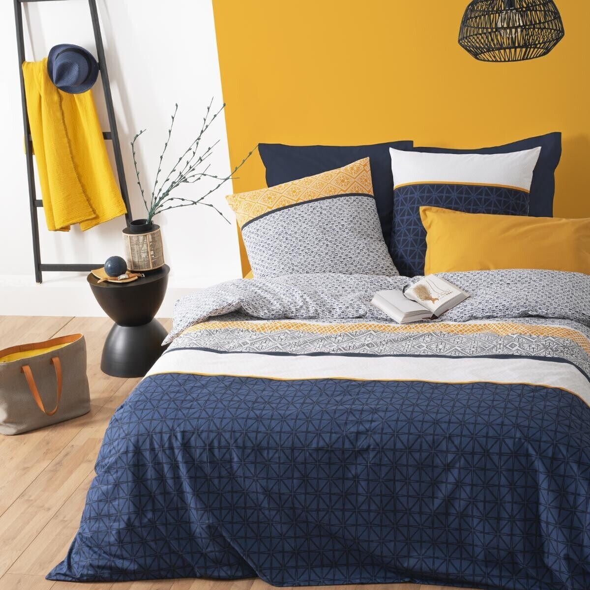 Parure de lit "Etnik rayé" en coton 240x220 cm