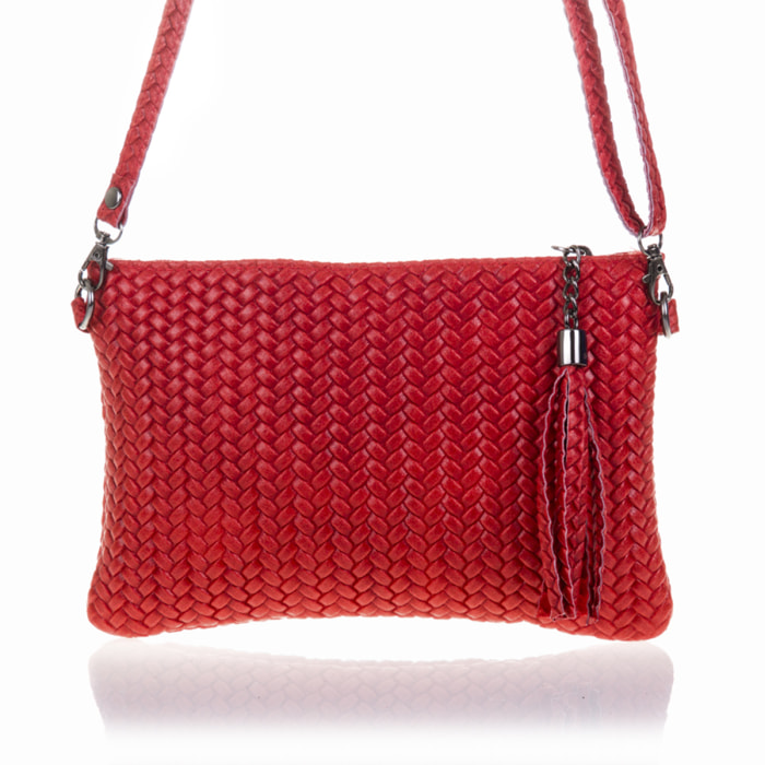 Oleggio Bolso bandolera Mujer.Piel auténtica Gamuza Grabado Espiga