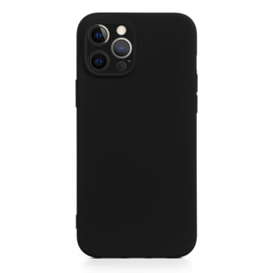 DAM Custodia  Essential in silicone con protezione per fotocamera per iPhone 12 Pro Max. Interno in morbido velluto. 8,09x1,02x16,36 centimetri. Colore nero