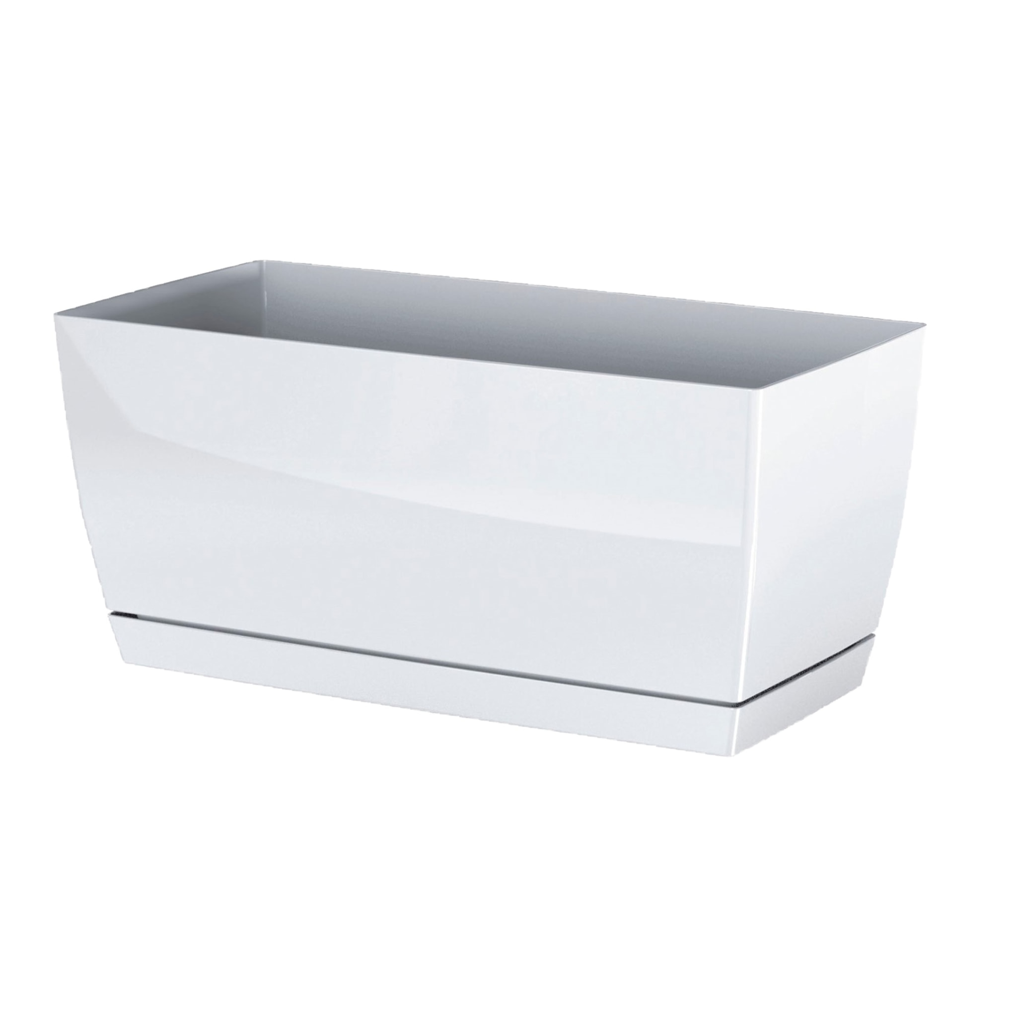 2x jardinera de plastico coubi case p en color blanco 29 (largo) x 14,2 (ancho) x 13,6 (altura) cm