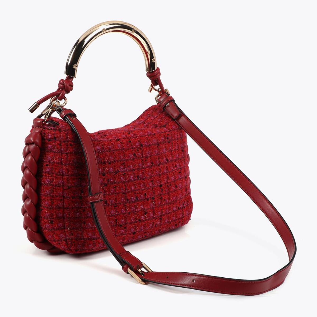 Borsa a tracolla Tweed con manico metallico personalizzato