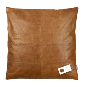Coussin 60x60 Lodge leather Noir/Tobacco