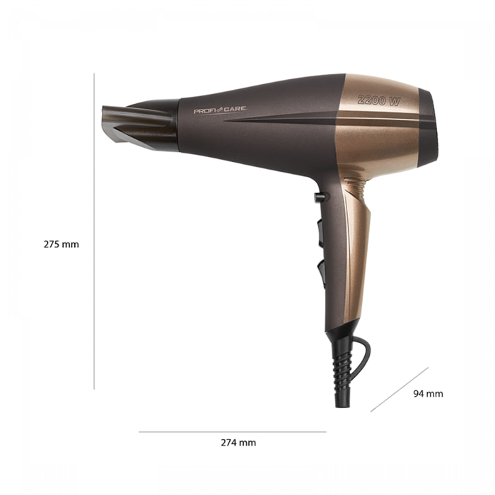 Sèche-cheveux 2200W Proficare PC-HT 3010 Marron