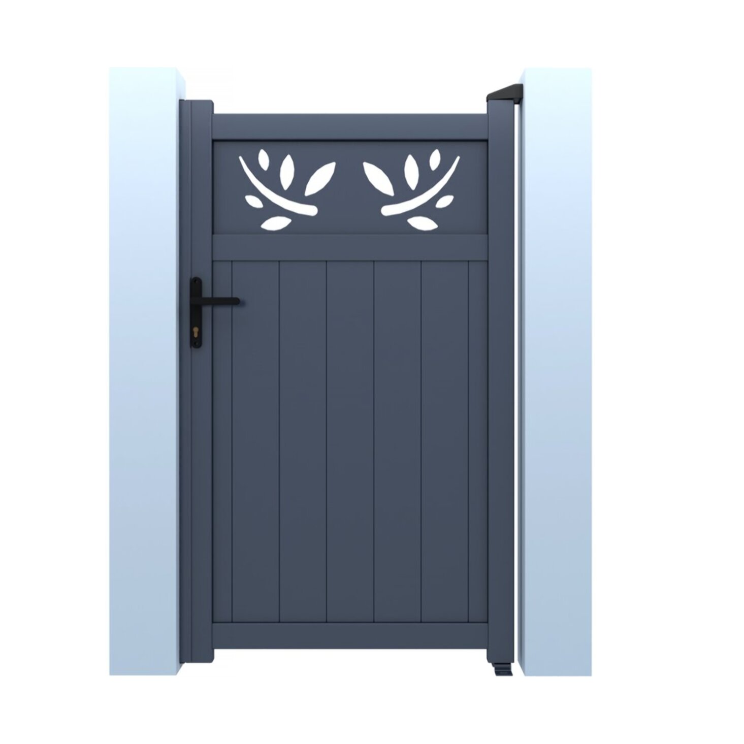 Portillon aluminium avec décor "Mathéo" - 100 x 120 cm - Gris