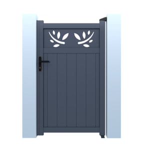 Portillon aluminium avec décor "Mathéo" - 100 x 120 cm - Gris
