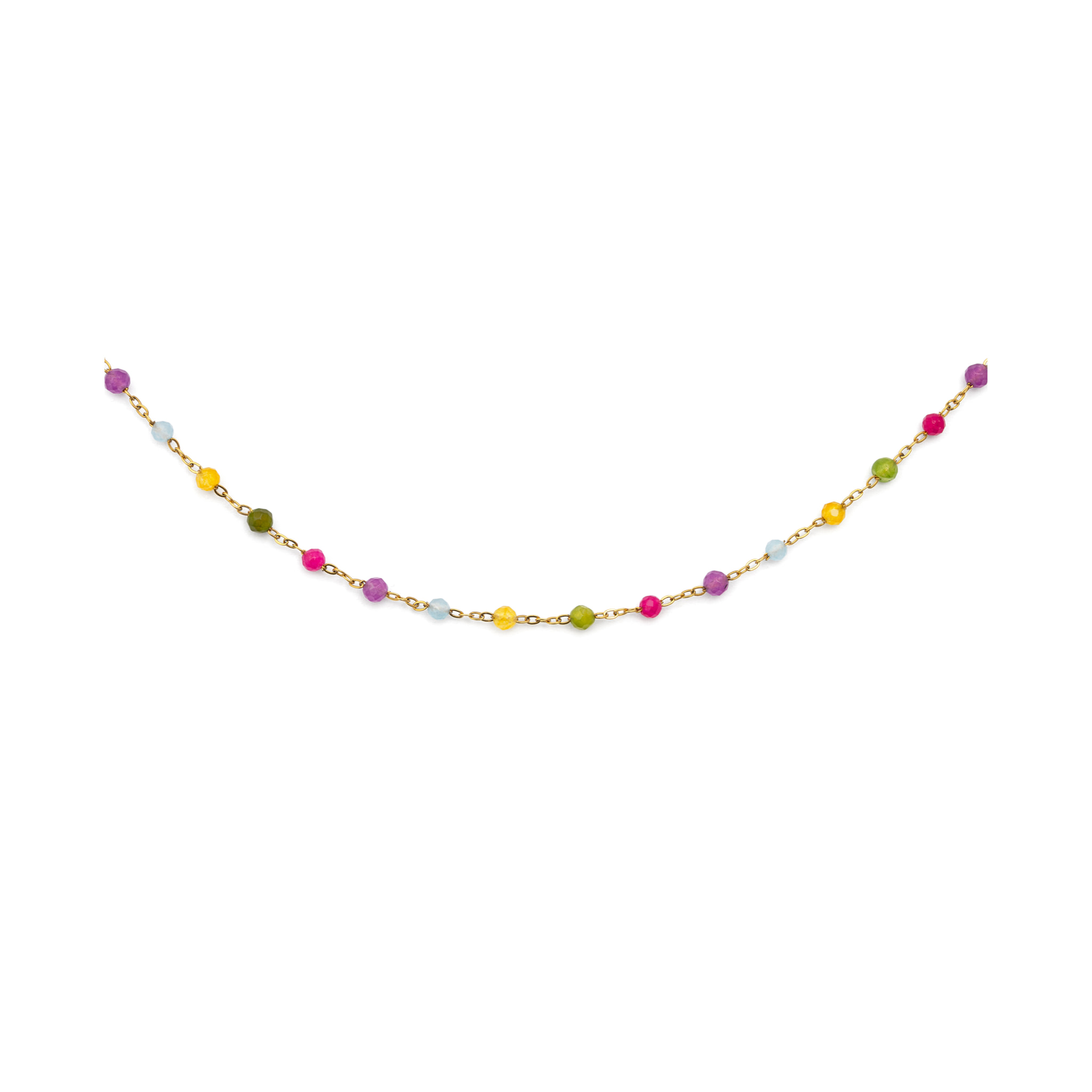 Collana Stella Color Acciao Placcato Oro