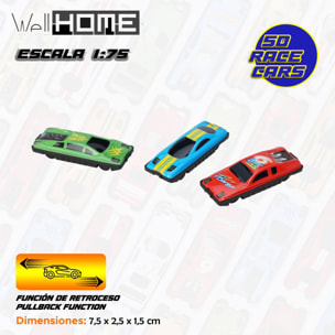 Well home set de 50 coches miniatura de 7,5mm