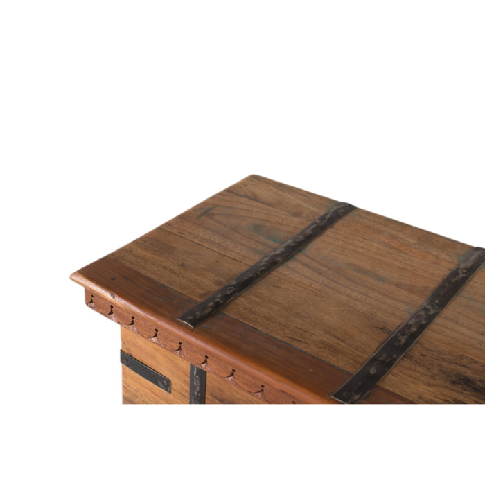 Baúle de Madera Reciclada 74 Cm Estilo Artesanal Vintage