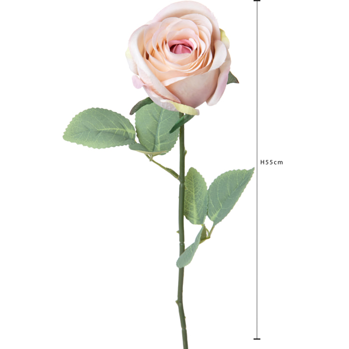Rosa Boccio 55 Cm - Pezzi 24 - 8X55X8cm - Colore: Bianco - Bianchi Dino - Fiori Artificiali