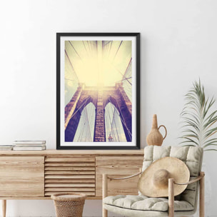 Affiche photo sunshine sur brooklyn Affiche sous cadre noir