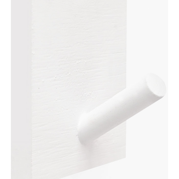 Cintre mural en bois massif blanc 8x6cm Hauteur: 8 Longueur: 6 Largeur: 1.4