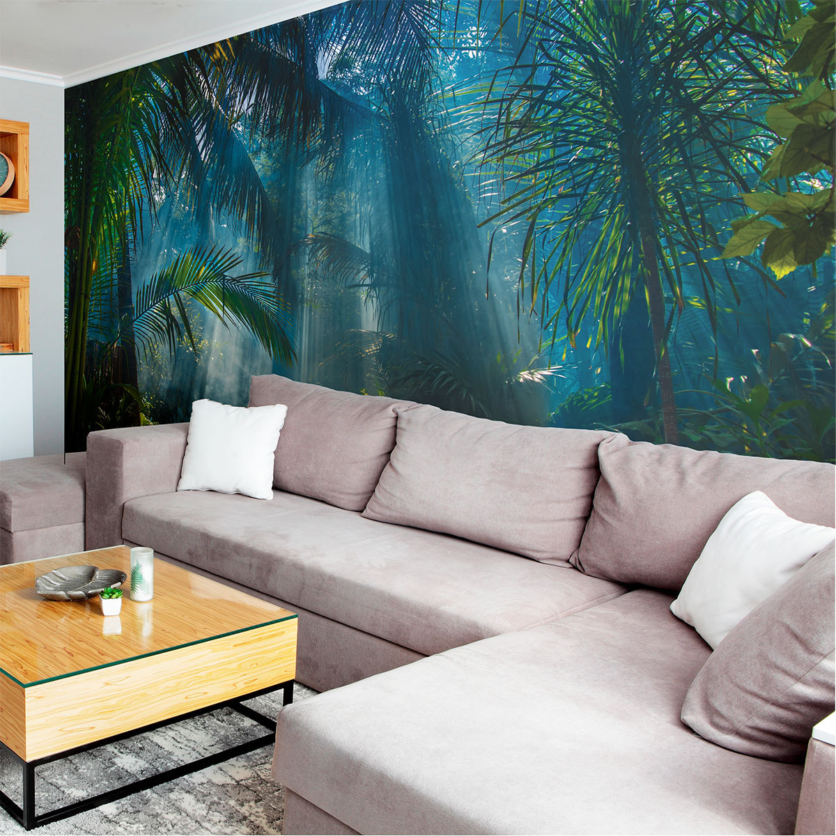 Papier peint panoramique jungle préencollé tropicale H 250 x L 480 cm