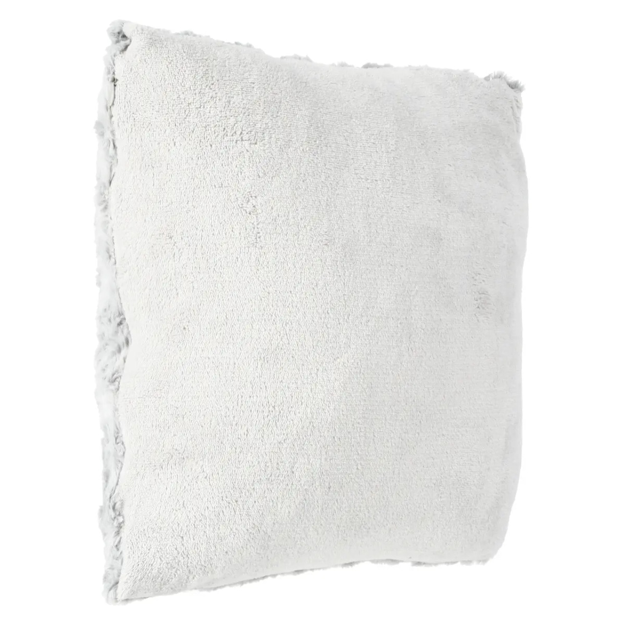 Coussin fourrure bouclé gris 45x45cm