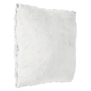 Coussin fourrure bouclé gris 45x45cm