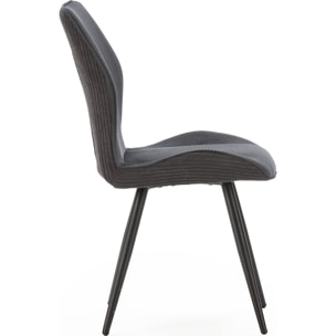 Lot de 2 chaises en velours côtelé - LYKKE