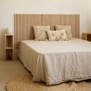 Tête de lit en bois massif en teinte naturelle de 160cm Hauteur: 80 Longueur: 160 Largeur: 3.5