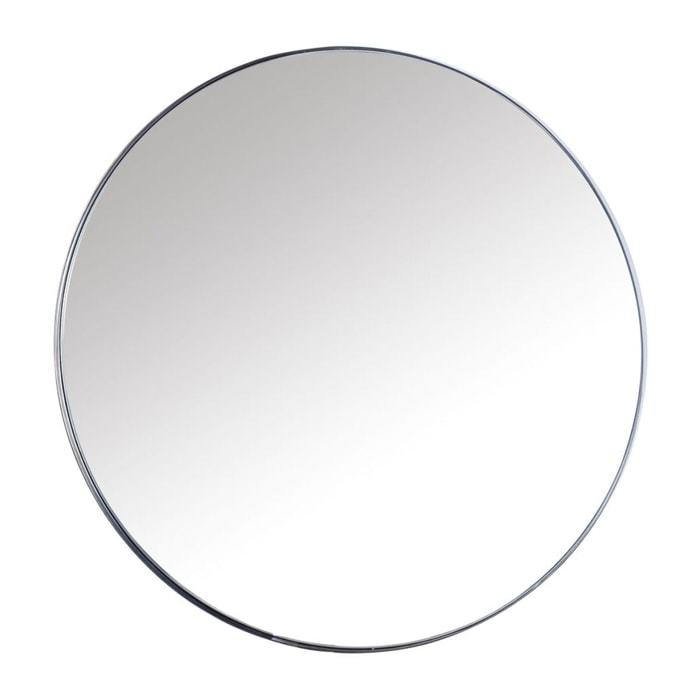 Miroir rond loft avec contour en étain noir 92cm LOFT