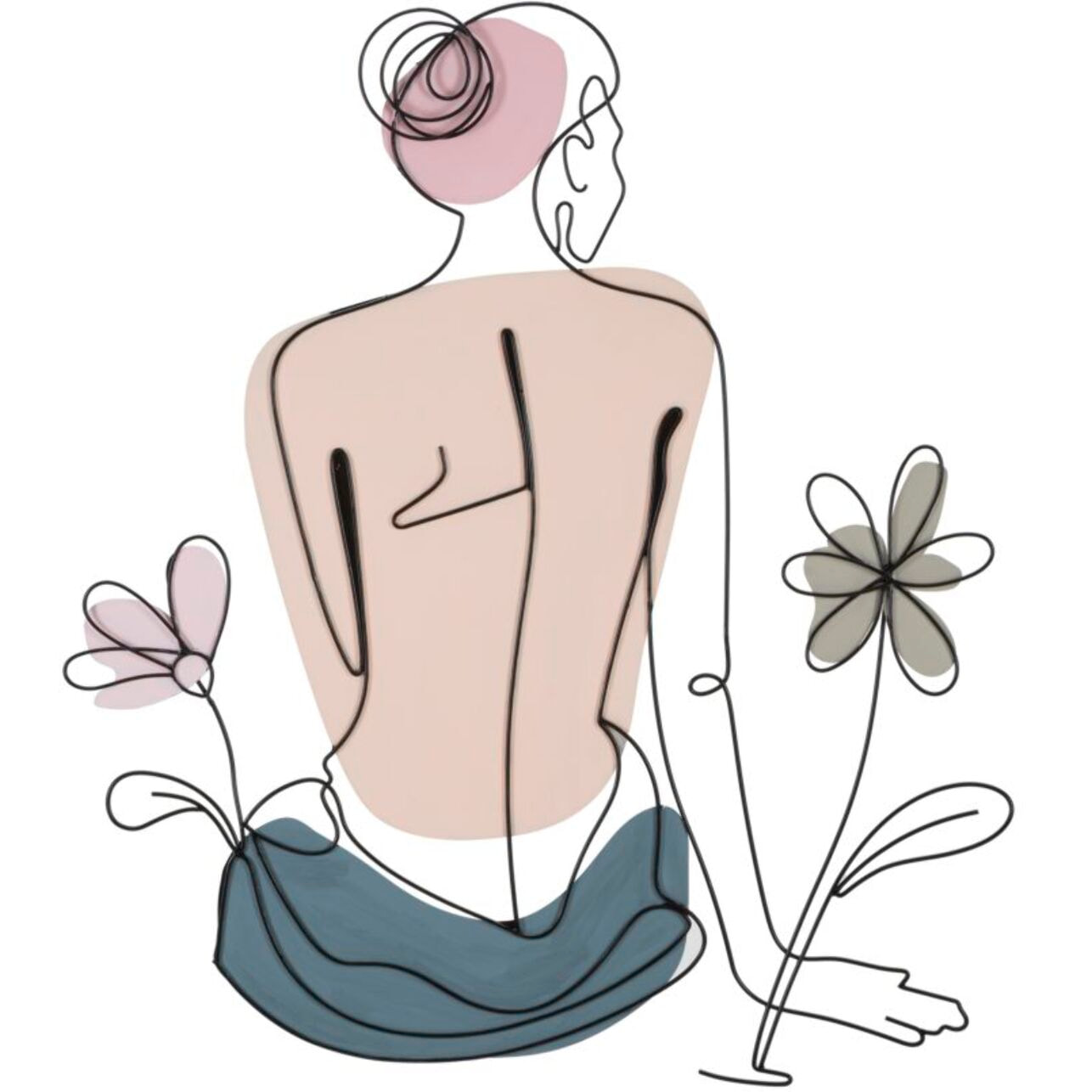 PANNELLO DA MURO LADY W/FLOWER CM 80X1,3X90