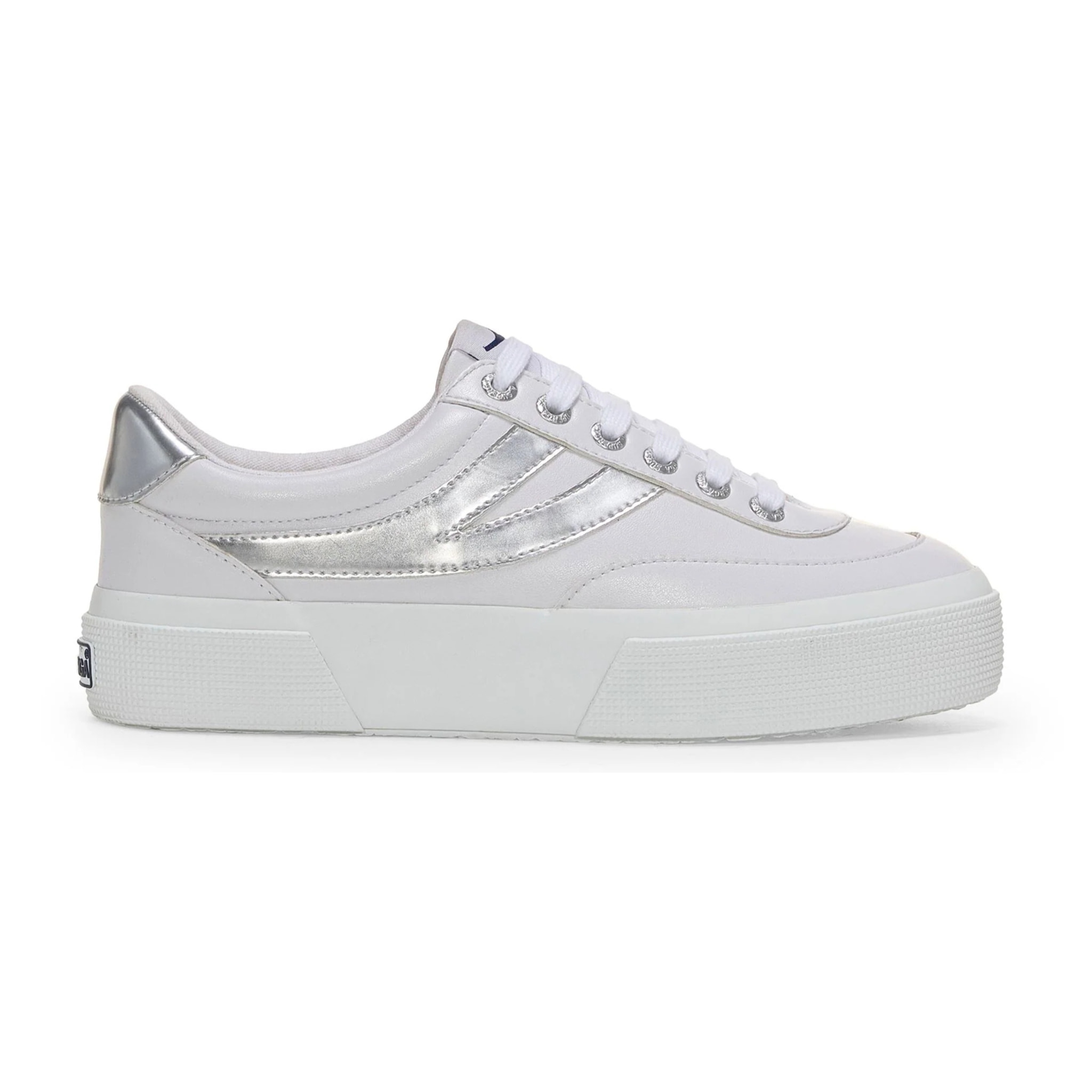 Scarpe da donna Superga Grigio 3740 Platform Blocks Mirror Synthetic Material