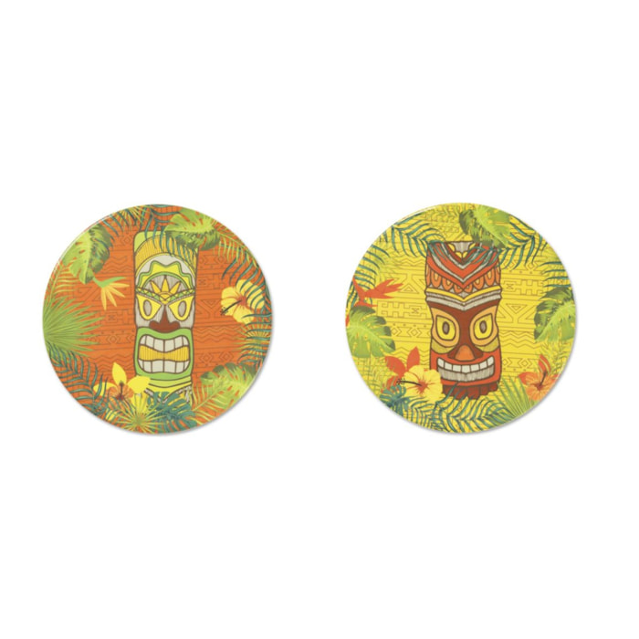 Set 6 Piatti Pizza Excelsa – Tiki, Porcellana Multicolore