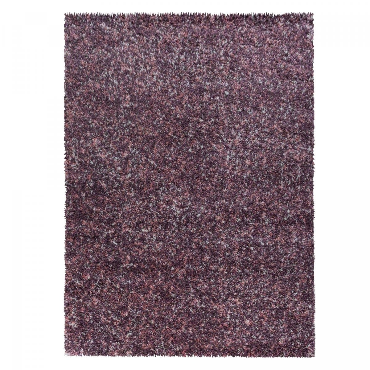 Tapis poils longs shaggy tissé motif faux uni MIGE