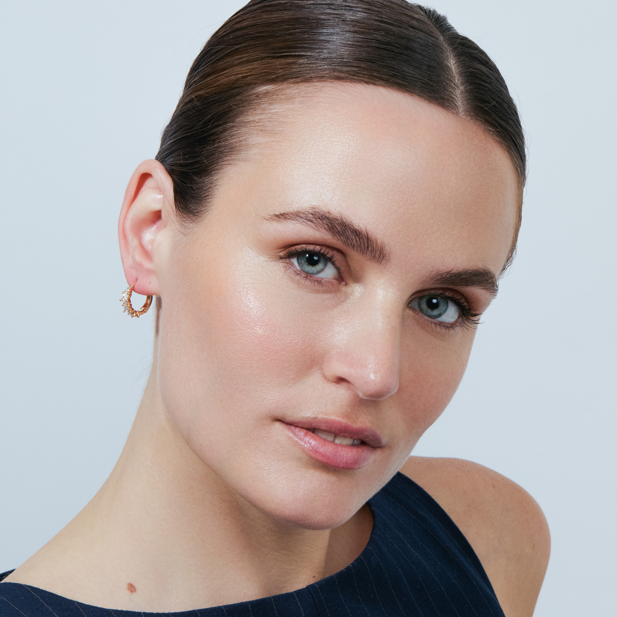 Pendientes Bao acabado oro rosa 18k