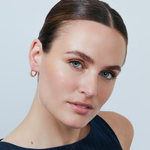 Pendientes Bao acabado oro rosa 18k