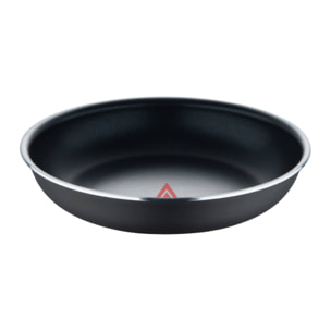 Set de 4 Sartenes Heat Dot Ø22Ø24Ø26Ø28cm en Aluminio prensado Negro + 2 Mangos extraíbles Click&Cook Bergner