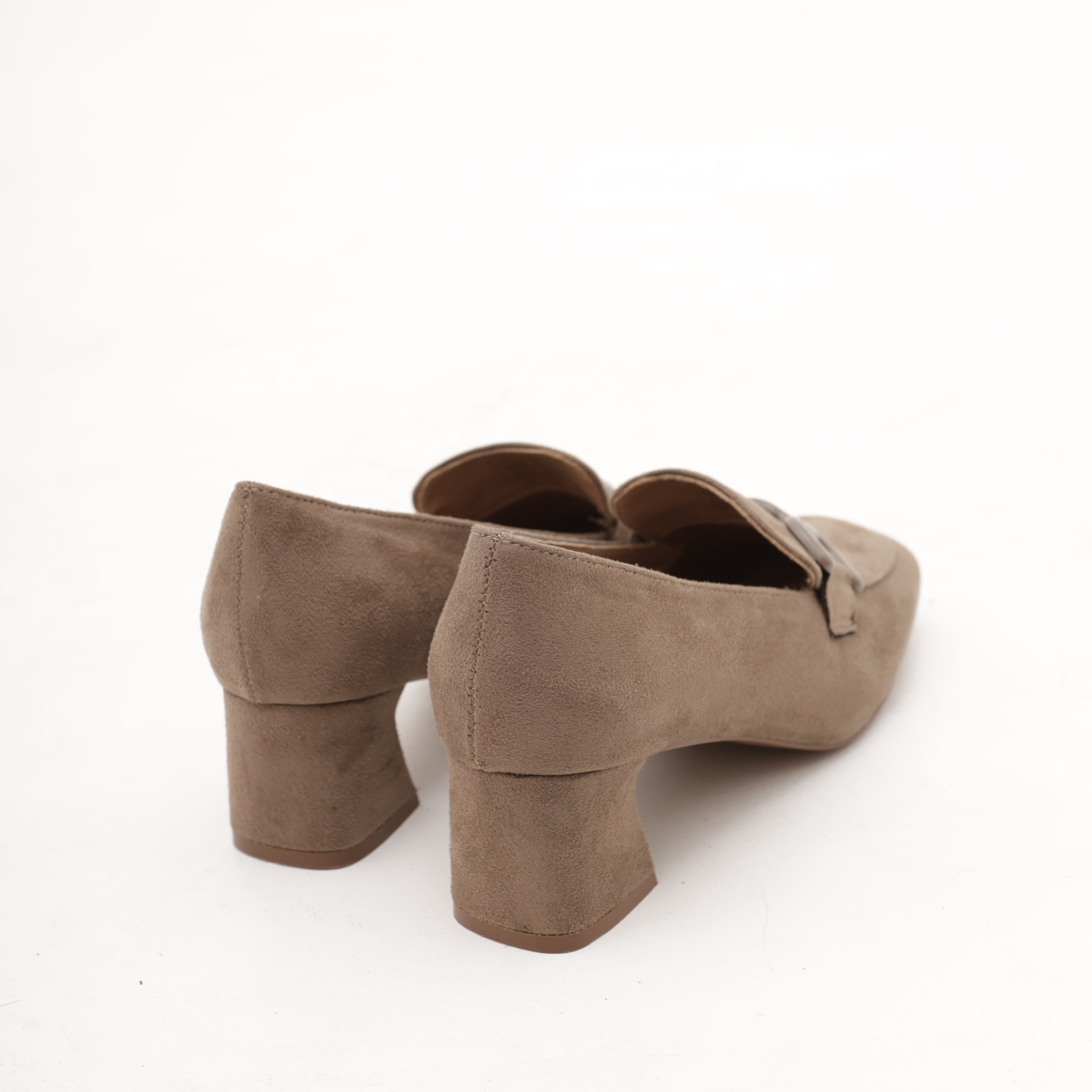 MOCASSINO TACCO SQUARE CHOCOLA' TAUPE