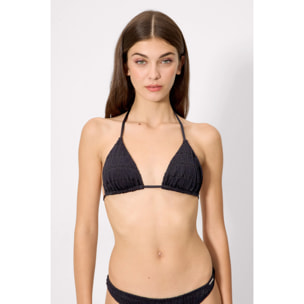 Top bikini a triangolo Nero