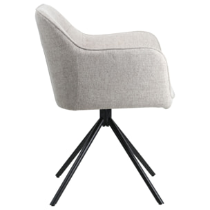 Lot de 2 chaises en tissu gris DANNA