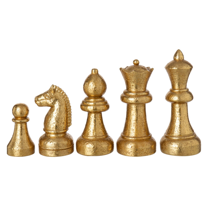 J-Line Set de 5 pièces d’échecs - polyrésine - doré